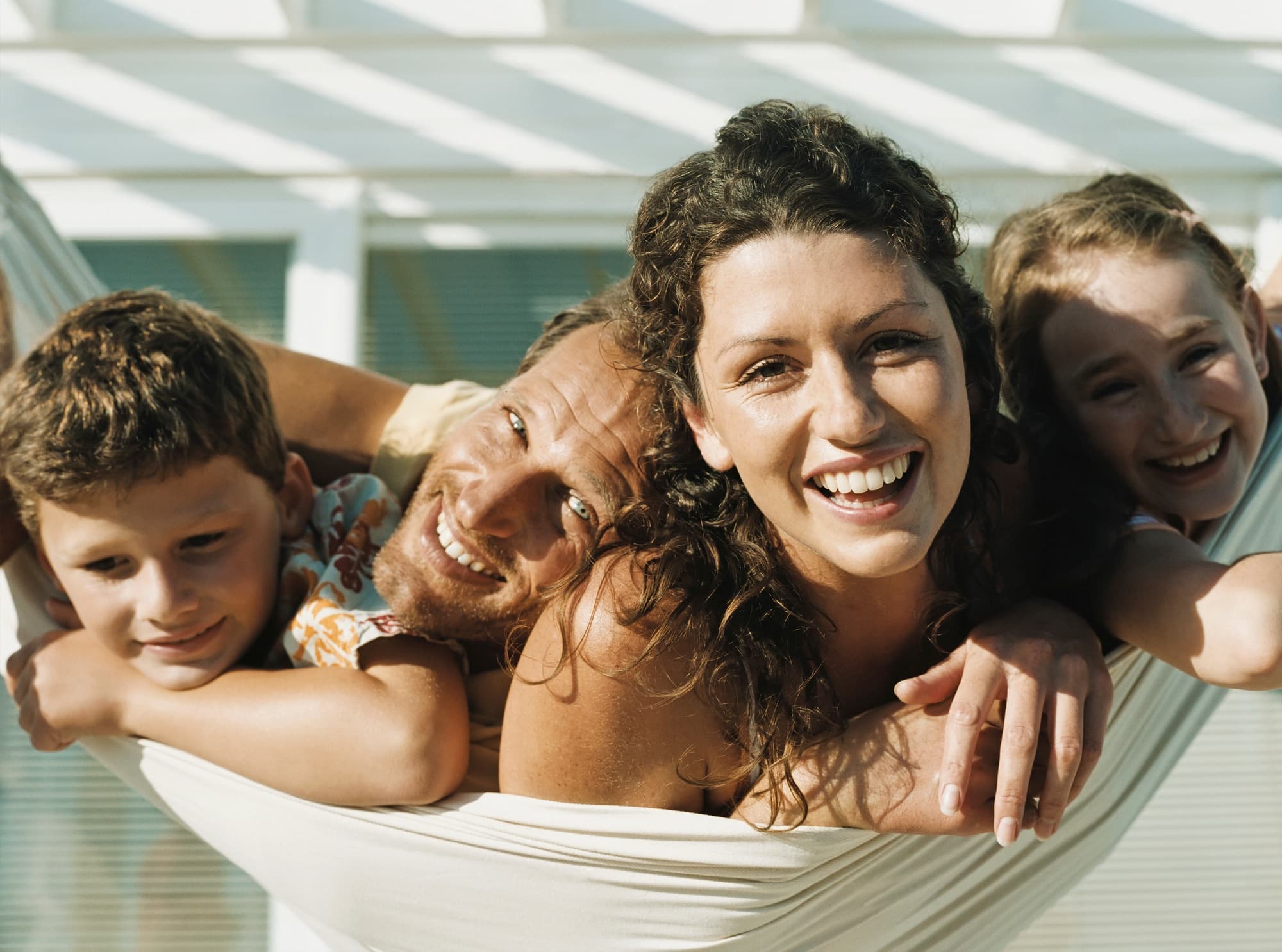 Happy family enjoying life with peace of mind